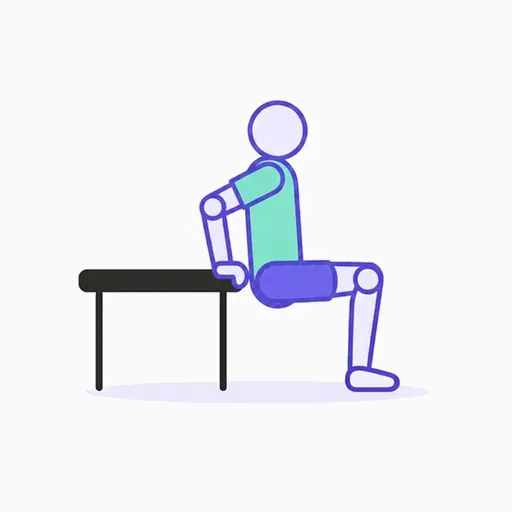 Bent-Knee Bench Dips, phase 1 of 2