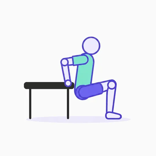 Bent-Knee Bench Dips, phase 2 of 2