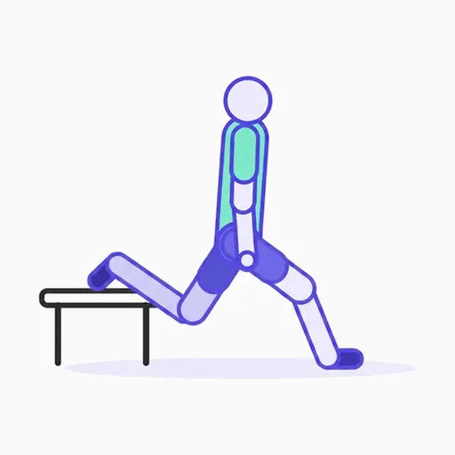 Bulgarian Split Squats, phase 1 of 2