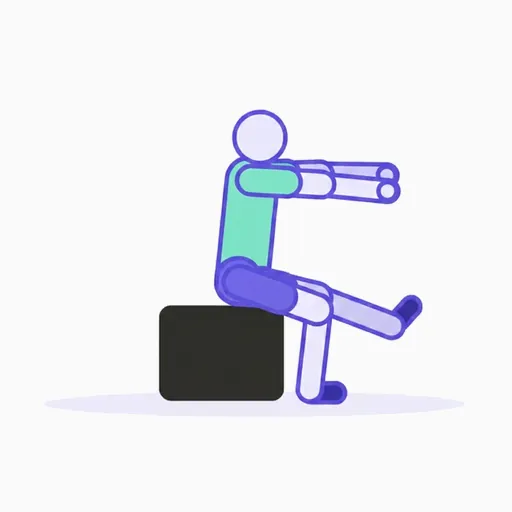 Box Pistol Squats, phase 2 of 2
